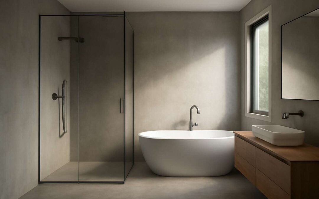 concrete walls bathroom
