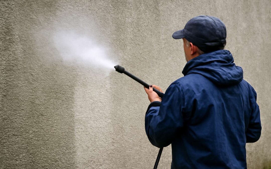 how to clean concrete walls